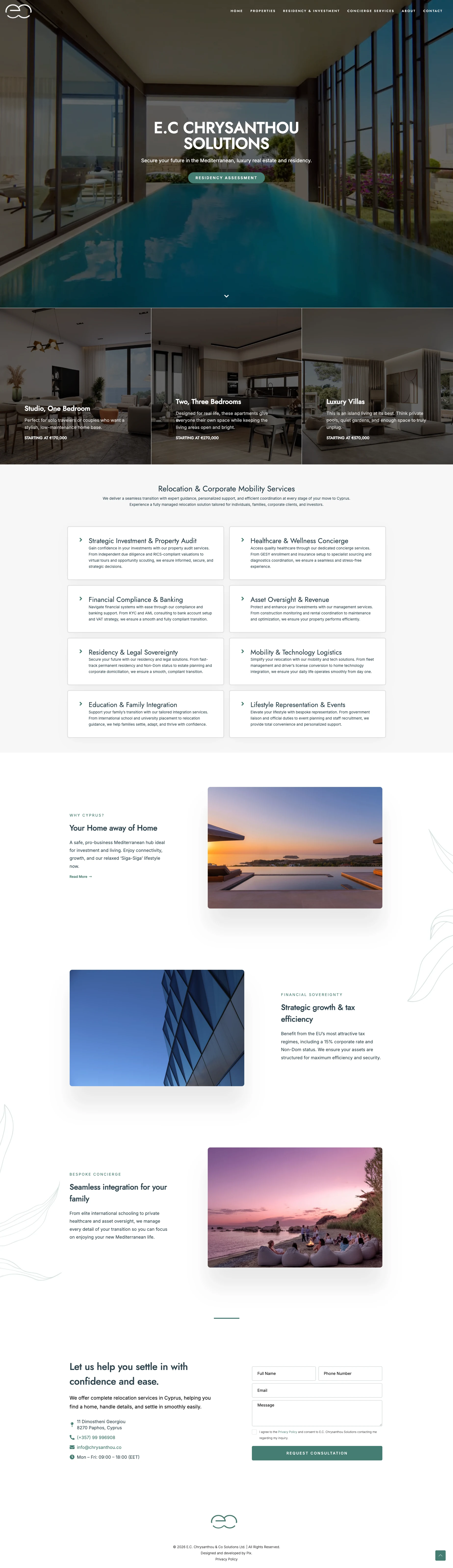 E.C. Chrysanthou Solutions website screenshot