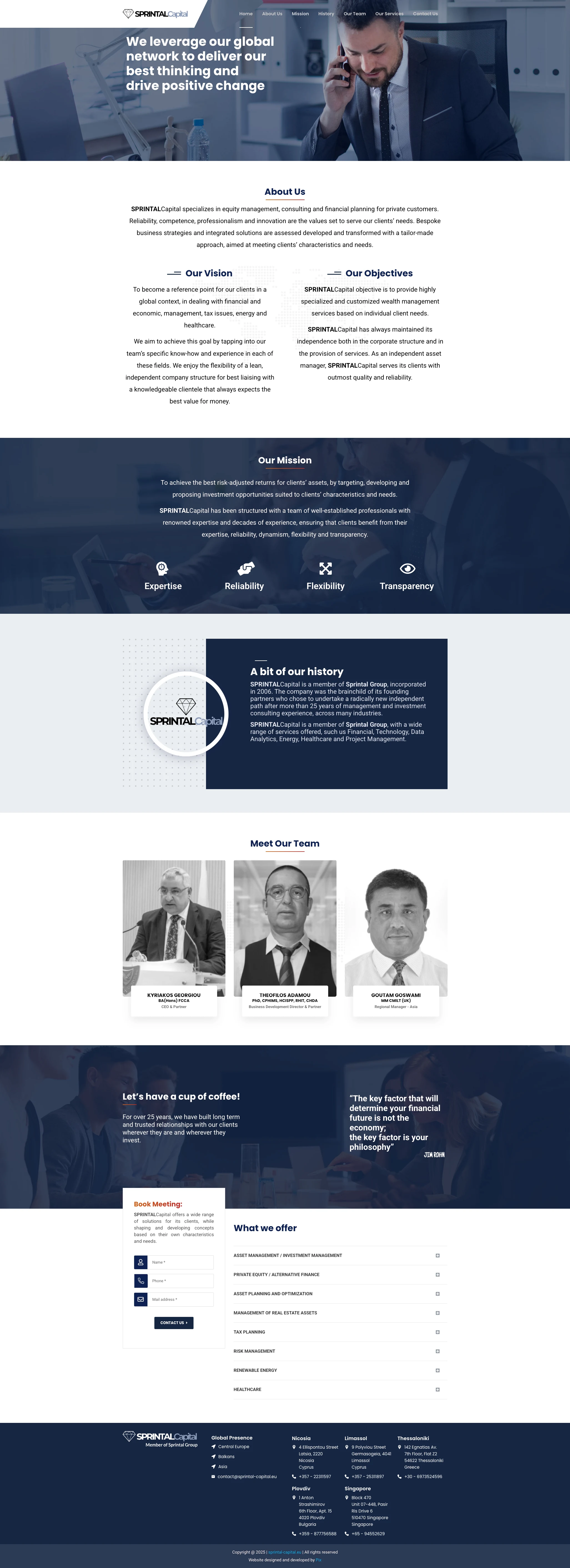 Sprintal Capital website screenshot